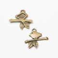 3-Finish Bird On Branch Pair Metal Jewelry Components for Crafts view 2