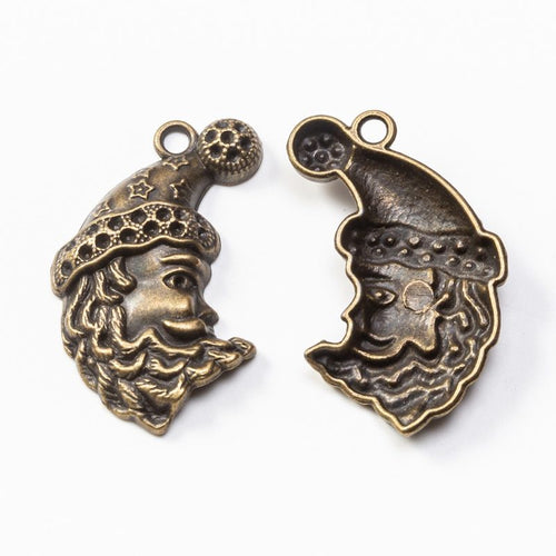 Santa Moon Face metal design front and back view on a light background