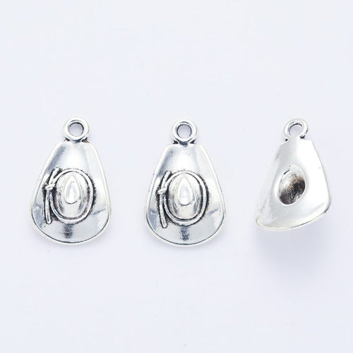 Cowboy Hat Charm shown from the front in contrasting finishes