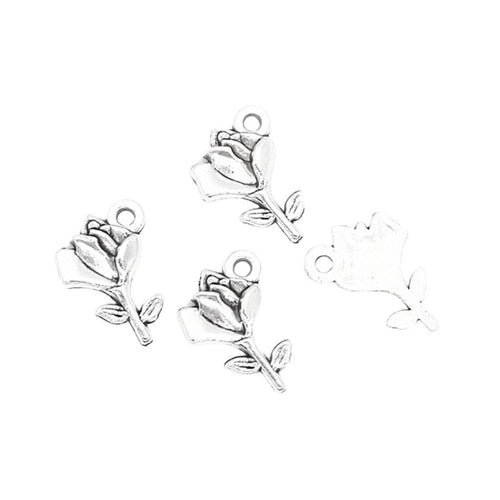Angled detail views of rose charms