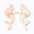 Pastel Enamel Mermaid Metal Charms In Four Colors Jewelry Findings view 2