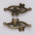 Floral Leaf Connector Detailed Metal Jewelry Component in 2 Finishes view 2