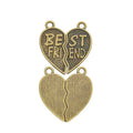 Best Friend Split Heart Dotted Metal Charm in 2 Finishes view 2