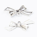 Tied Ribbon Bow Metal Charms in Two Antique Finishes view 2