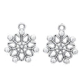 Rounded Snowflake Charms in Gold and Antique Silver view 2