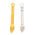 Miniature Paintbrush Charm In Gold and Antique Silver Metal Finish view 2