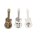 Guitar-Shaped Detailed Metal Charm Pendants in 2 Finishes view 2