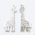 Tall Giraffe Charms in Three Contrasting Metal Finishes view 2