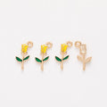 Enamel Rose Flower Metal Charms in Seven Bright Colors view 2