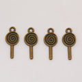 Spiral Lollipop Charm In 6 Metal Finishes For Jewelry Making view 2