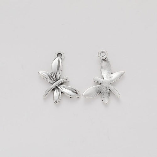 Petal-Wing Dragonfly Charm front and reverse details on a white background