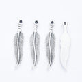 Long Feather Charm with Fine Barbs in Two Antique Finishes view 2