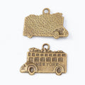New York Double-Decker Bus Metal Charm in 2 Finishes view 2