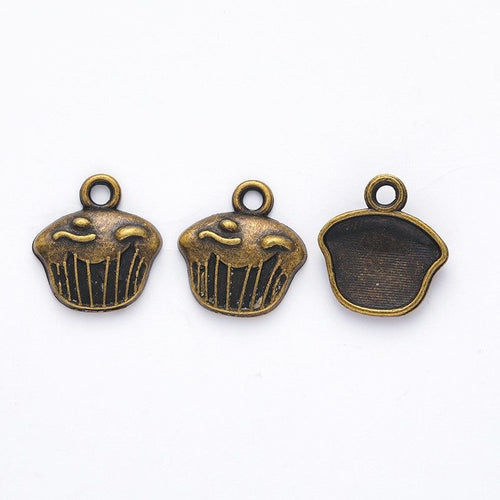 Alternate product view of cupcake charms on a white background