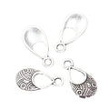 Engraved Teardrop Openwork Metal Charms in Two Finishes view 2