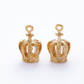 Hollow Crown-Shaped Metal Charm Pendants in 5 Finishes view 2