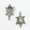 Antique Metal Turtle Charm Pendant With Textured Detail, 2 Finishes view 2