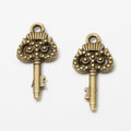 Ornate Owl Top Key Metal Charms in Seven Finishes Jewelry Making Pendants view 2