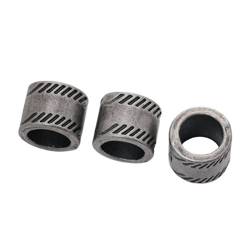Antique Copper diagonal stripe barrel bead shown in product image 2