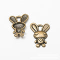 Heart Holding Bunny Charms in Antique Bronze, Antique Silver view 2