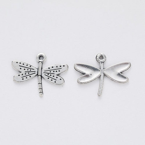 Mini Dragonfly Charm front and reverse details on a white background