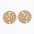 Hammered Round Two-Hole Metal Connector Disc For Jewelry Making view 2