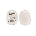 Live Love Laugh Double Sided Metal Tag Charm for Jewelry Making view 2