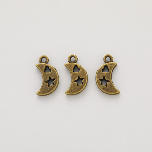 Front detail of crescent moon silhouette pierced with star and moon cutouts