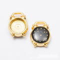 Colorful Alarm Clock Charm in 3 Enamel Colors for DIY Jewelry Making view 2