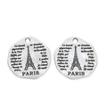 Paris Eiffel Tower Round Metal Charm in 2 Finishes view 2