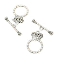 Crown Ring Toggle Clasps in Antique Bronze and Silver view 2