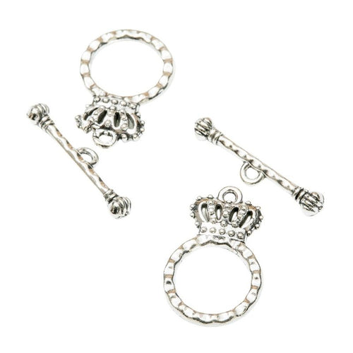 Close view of the crown ring toggle clasp surface and relief