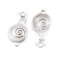 Spiral Snail Double Loop Connector in Antique Silver Tone view 2