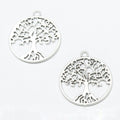 Round Tree of Life Charm in Four Metal Finishes for Jewelry view 2