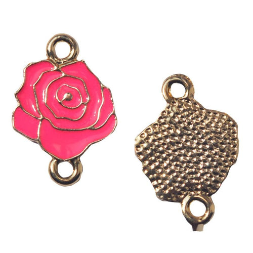 Detail view of enamel rose connector showing finish variation 2
