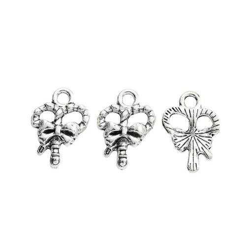 Alternate product view of bow and candy cane charms on a white background