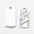 Find Joy in the Journey Engraved Tag Pendant Charm view 2