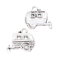 Camper Trailer Charm in Antique Silver for Jewelry Making view 2