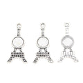 Eiffel Tower Metal Charms in Bronze Gold and Silver Tones view 2