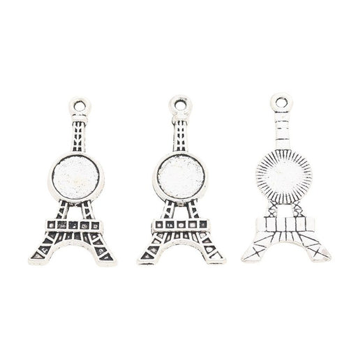 Metal Eiffel Tower charm, front detail shown in the product image