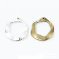 Irregular Open Circle and Teardrop Metal Charms in Two Antique Finishes view 2