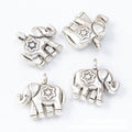 Decorated Elephant Metal Charms in Two Antique Finishes view 2
