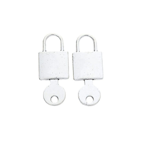 Detailed view of padlock and key metal component
