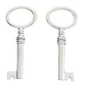 Round Bow Skeleton Key Metal Charm for Jewelry Making in Antique Bronze and Antique Silver view 2