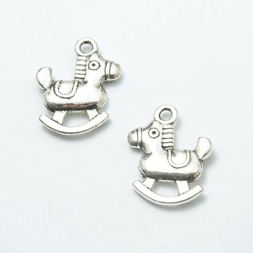 Front detail view of one pictured finish of rocking horse charms