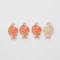 Colorful Globe Enamel Charm in Textured Metal for Jewelry Making view 2