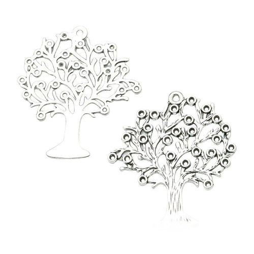 Close view of the tree charm showing its raised front pattern