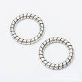 Ridged 19mm Round Metal Link Components in Bronze and Silver view 2