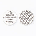 Inscribed Round Disc Metal Charms in 2 Pictured Finishes view 2