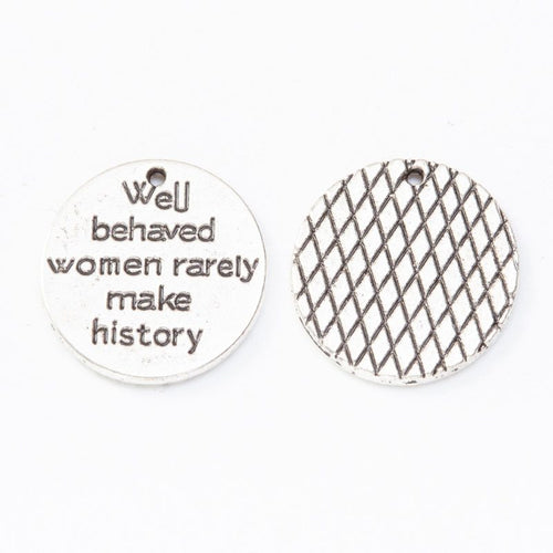 Closer front view of the inscribed round disc shape and surface details.